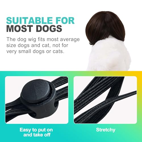 Peluca ajustable para mascotas talla mediana a grande miniatura 3