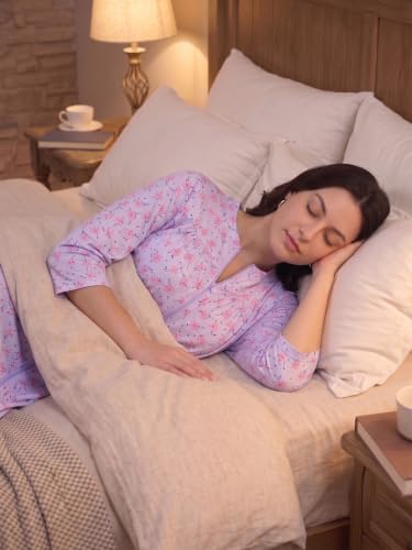 Image of Women's Post Surgery Robe with Drain Pockets Mastectomy Recovery Robe Front Zipper Hospital Gown Pajamas Gift
