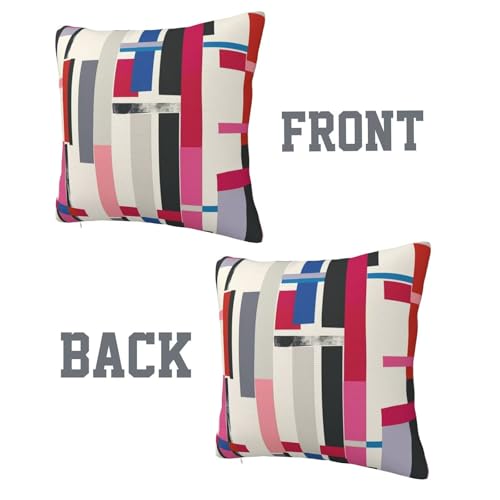 Douce housse de coussin géométrie au format 70x70 cm pour décoration de lit chic