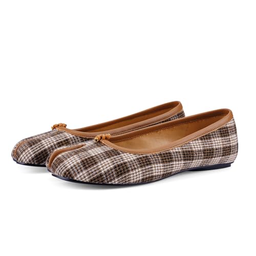Image of Tabi Shoes Women Split Toe Shoes Wide Width Ballet Flats Comfort Casual Work Shoes for Women Office