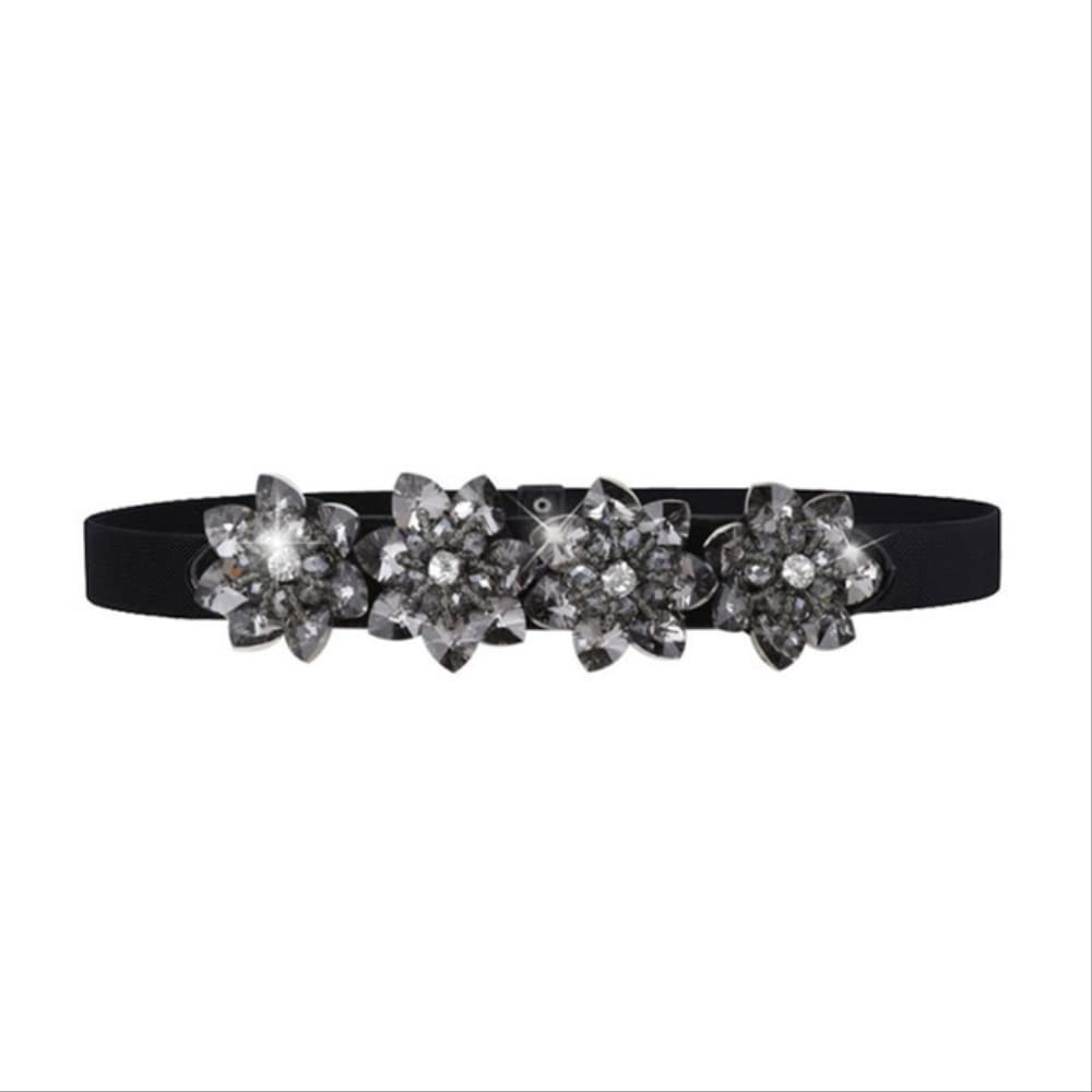 Gürtel für Damen Kleid Schöne Strass Kristall Frauen Breiter Gürtel Gürtel Metallknopf Gummiband Kleid Braut Gürtel Weibliche Elegante Taille