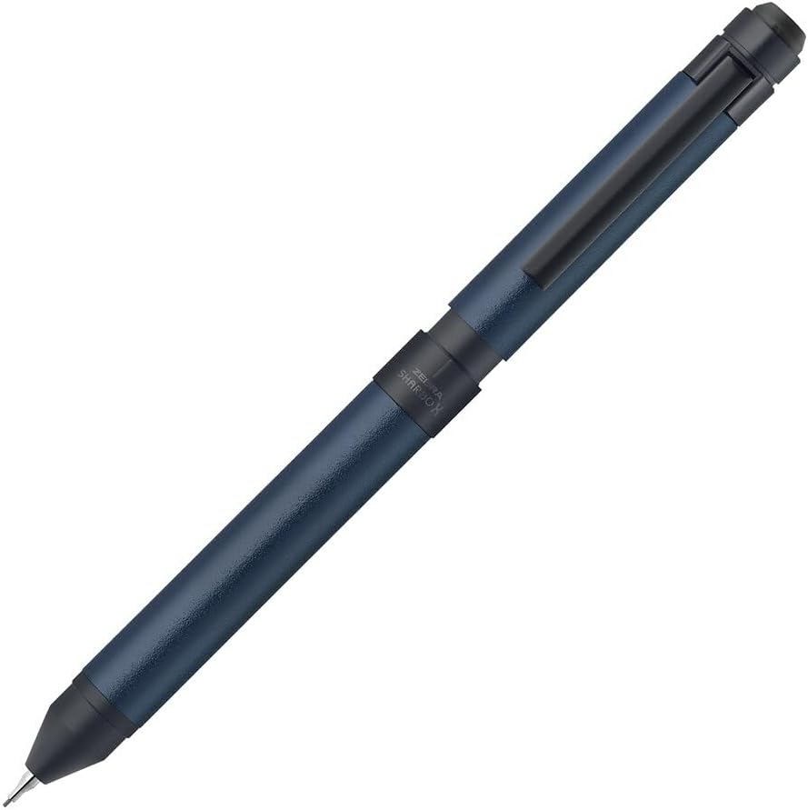 Zebra Sharbo X ST3 Multifunction Pen, Limited Edition Dark Tone Series, 0.5 mm Black and Red Emulsion Ink with 0.5 mm Mechanical Pencil, Dark Blue (SB14-DA-DB)