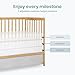 Dream On Me Synergy 5-in-1 Convertible Full-Size Baby Crib with Toddler, Day & Full Bed Conversion in Natural, GreenGuard Gold & BSA, 3 Mattress Heights, Sustainable Pinewood