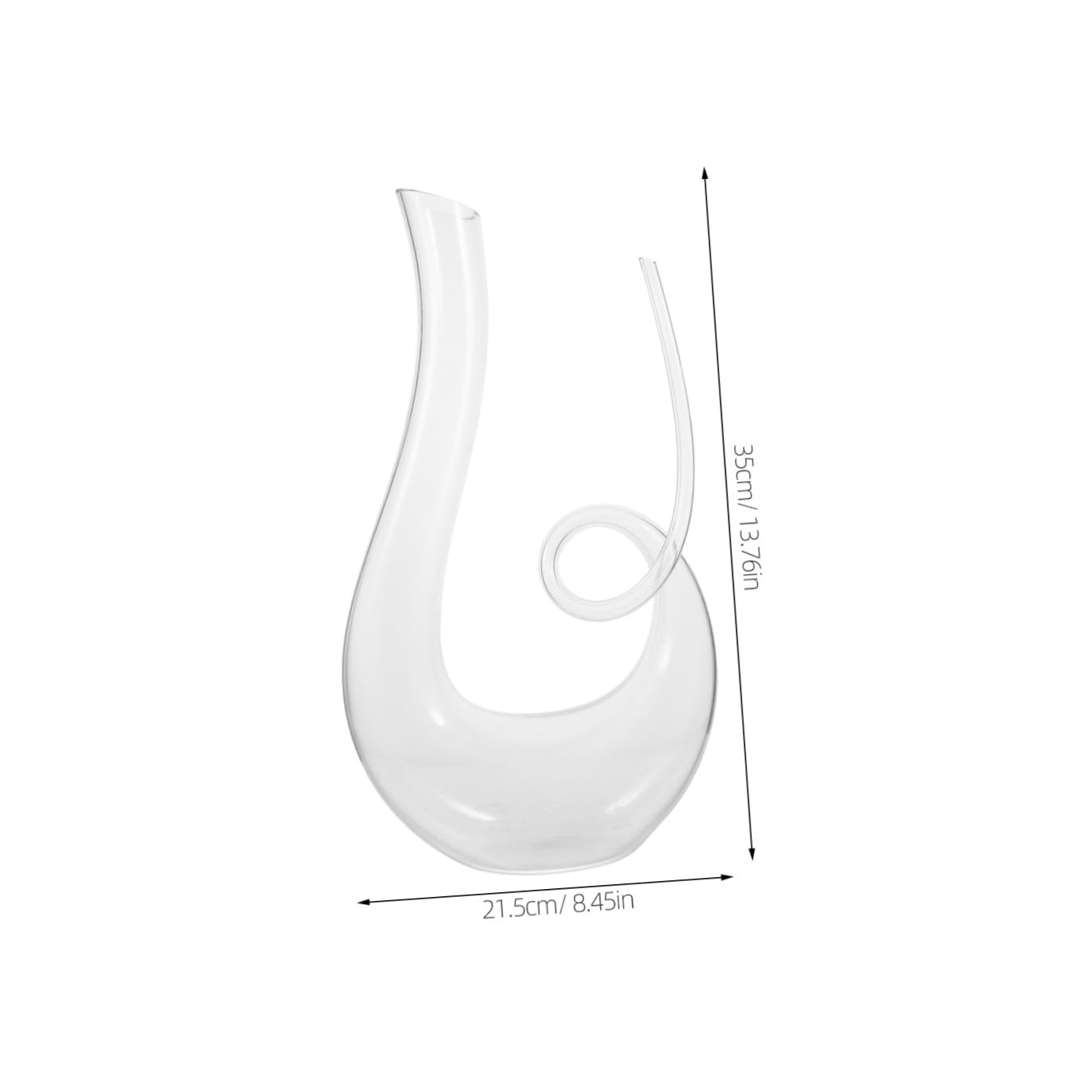 FUOYLOO Decanter per Vino in Cristallo Trasparente da 1300ml Accessorio per Vino Design Semplice e Versatore Integrato Caraffa per Bar e Ristoranti per Aerare