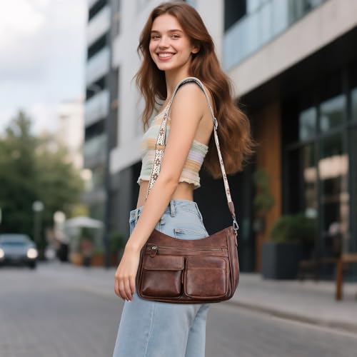 Crossbody Bags for Women Trendy Vegan Leather Crossbody Purse Shoulder Handbags Multiple Pockets Hobo Bag Ladies2