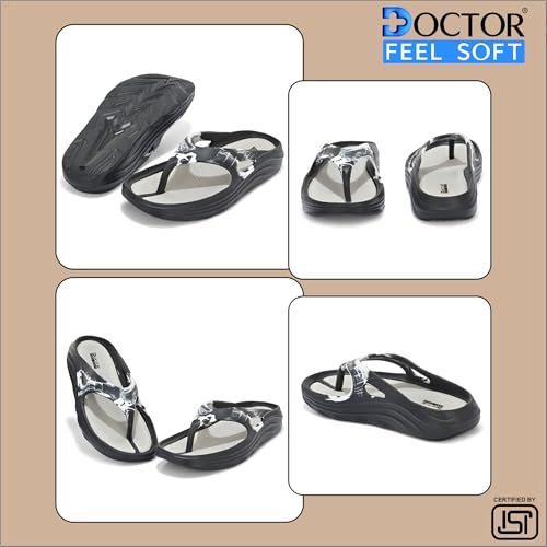 Image of DOCTOR FEEL SOFT Men Cushioned Thong Slippers with Soft Footbed, Lightweight Comfortable Everyday Wear Slippers, Flexible Sole for Indoor Outdoor Use and Relaxed Walking
