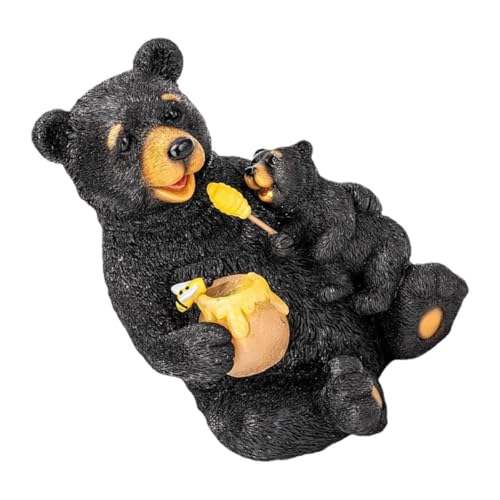 Figurine ours en résine LED pour décoration de jardin extérieur rustique