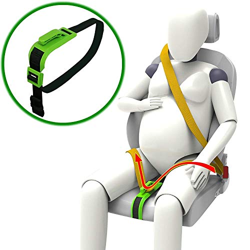 ZUWIT Ajustador de cinturón de seguridad para mujeres embarazadas, comodidad para el vientre de las madres embarazadas, un cinturón de protección imprescindible para las madres embarazadas (Verde)