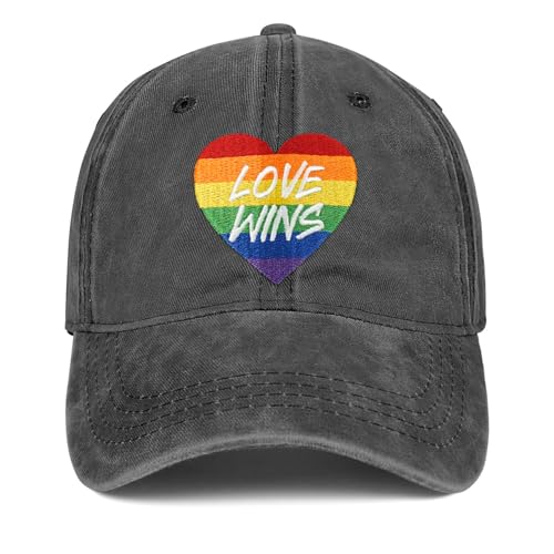 Image of Gay Pride Rainbow Trucker Hat for Men and Women LGBT Embroidered Adjustable Washable LGBTQ Baseball Cap Gifts