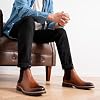 Jousen Men's Chelsea Boots Leather Dress Boots for Men Classic Pull on Ankle Boot