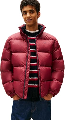 Tommy Jeans Uomo Piumino Essential Down Jacket Caldo, Rosso (Red Wine), S