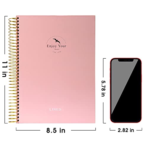 Flying Eagle Hardcover Spiral Notebook Journal 8.5 X 11 Large Spiral Notebook 210 Pages College Ruled Notebook Composition Notebook Wire Bound Journal Work Notebook For Office School Supply, Pink #TOP3