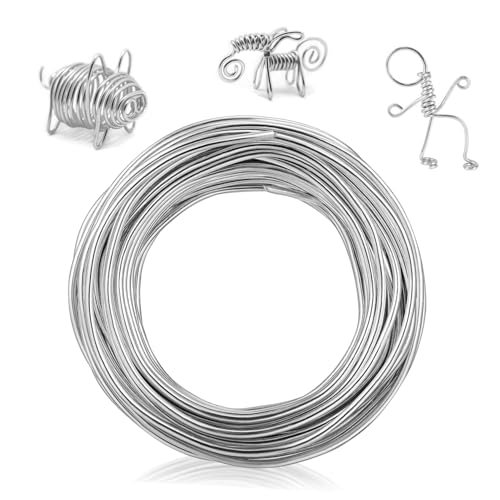 Angoily DIY Aluminum Wire 3mm Thick 15m Length for Floral Arrangements Jewelry Design Sculpture