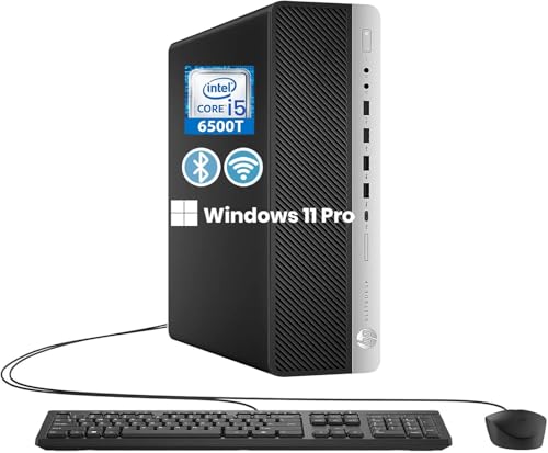 HP EliteDesk 800 G3 SFF Desktop Computer PC, Intel Core i5-6500t, 8GB RAM, 256GB SSD, DVD, DP, LAN/RJ-45, QWERTY Keyboard, Win11 Pro (Refurbished)