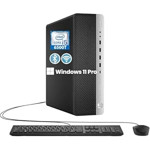 HP EliteDesk 800 G3 SFF Desktop Computer PC, Intel Core i5-6500t, 8GB RAM, 256GB SSD, DVD, DP, LAN/RJ-45, QWERTY Keyboard, Win11 Pro (Refurbished)