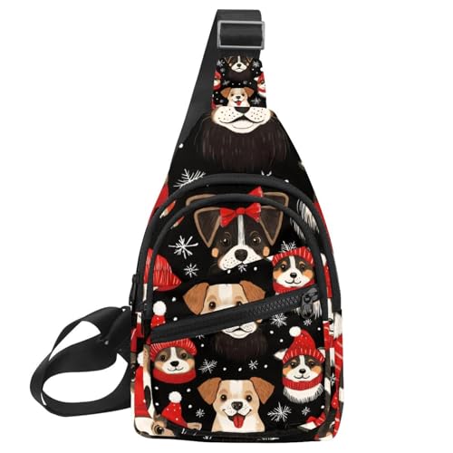 Sac à dos à bandoulière de Noël pour chien idéal pour la course et les balades