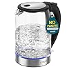 Cosori Electric Kettle, No Plastic Contact With Water, Wide Mouth For Easy Cleaning, Auto Shut Off, 1.7L Tea Kettle & Hot Water Boiler, Water Heater & Teapot, Borosilicate Glass, Black, 1500W