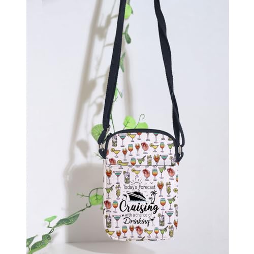 Image of MAOFAED Cruising Crossbody Bag, Cruising Gift, Friend Cruise Gift, Today's Forecast Cruising With A Chance Of Drinking