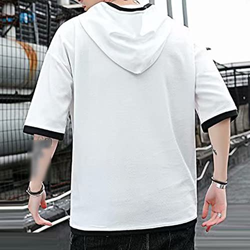 JEShifangjiusu Mens Fashion Athletic Hoodies Sport Sweatshirt Solid Color Pullover Lightweight Short Sleeve Baseball Hoodie 5