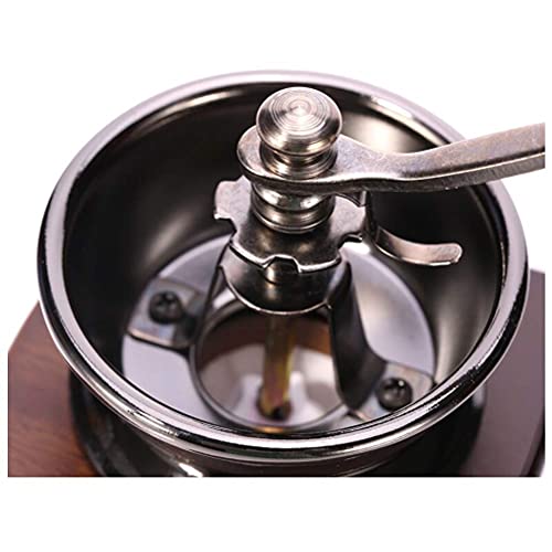 SXLCKJ Holz Manuelle Kaffeemühle Antik Gusseisen Handkurbel Kaffeemühlen mit Mahlgradeinstellungen & Catch Dr(Crusher) – Bild 4