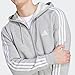 adidas Men's Essentials Fleece 3-Stripes Full-Zip, Medium Grey Heather, Small