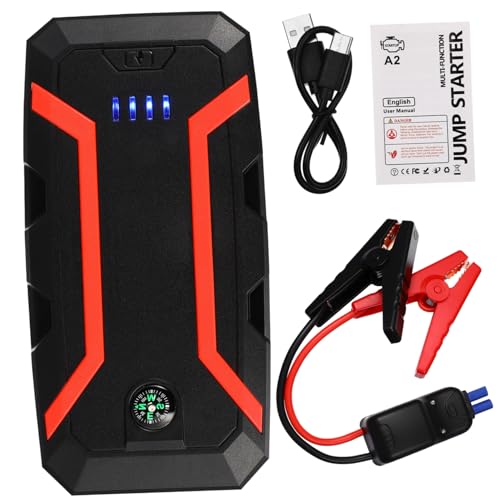 Ciieeo Démarreur de Batterie Portable pour Voiture Booster Urgence Chargeur de Batterie de Secours Compatible avec Moteurs Essence Jusqu