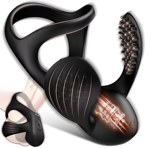 Penisring Vibrator mit 360 Verstellbarem Perlen-Klitorisstimulator Sex Spielzeug für die Paare Männer Frauen Cockring Penis Ring Sex Toys Erotisches Sexspielzeug für Paare Mann Extrem Sex (1)