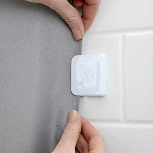 Slipx Solutions Adhesive Shower Splash Clips For Shower Liners & Curtains, Keeps Water Inside Your Shower (Easy To Install, No Tools Required, 4 Clips Per Pack) #TOP1