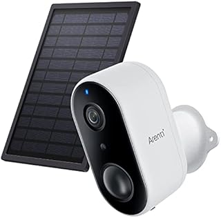 ARENTI Solar Powered Outdoor Security Camera Wireless with Rechargeable Battery,1080P IP65 WiFi Camera, Night Vision Water Resistance Human/Motion Detection Compatible with Alexa SD/Cloud Storage