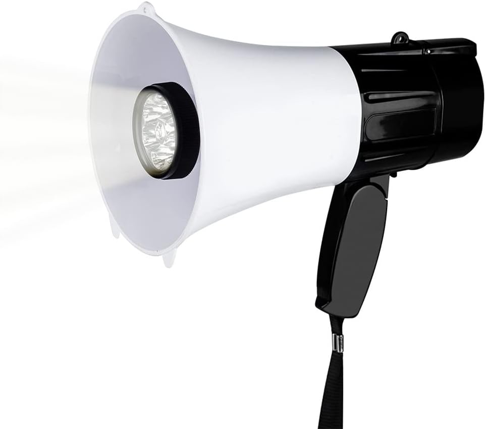 Hand Speaker Megaphone Strap Grip Loudspeaker Recording Play Horn Tour Guide Speakers