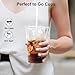 Dealusy 100 Pack - 20 oz Clear Plastic Cups with Lids and Straws, Sturdy & Food Safe Iced Coffee Cups with lids, Disposable Plastic Smoothie Cups for Cold Drinks