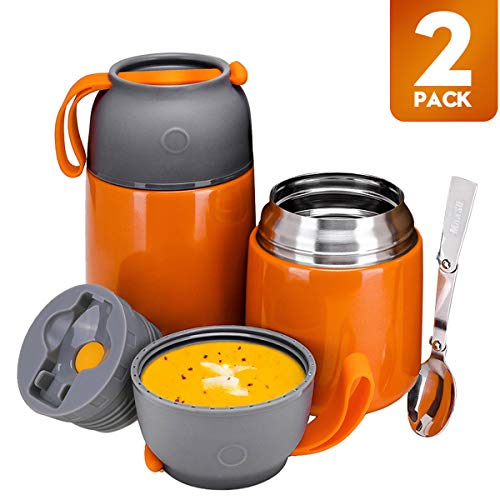 Vacuum Insulated Thermos Food Jar Hot Food Containers for Lunch,2 Pack Soup Thermos