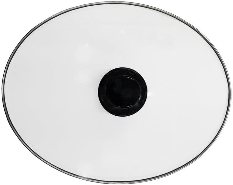 Tapa ovalada de vidrio para olla de barro 990077900 Compatible con Hamilton Beach 6 cuartos de galón de cocción lenta Modelo 33463. Tamaño 12-14" x