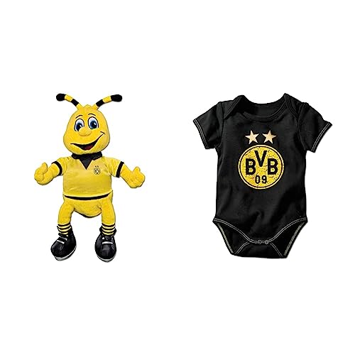 Borussia Dortmund, BVB-EMMA Plüschfigur mittel, 02 Gelb, 30cm & Unisex Baby Bvb-babybody Emblem Babybody, Schwarz, 74 80 EU Borussia Dortmund, BVB-EMMA Plüschfigur mittel, 02 Gelb, 30cm & Unisex Baby Bvb-babybody Emblem Babybody, Schwarz, 74 80 EU