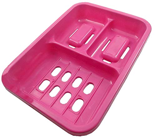 Onmall Soap Case Tray for Bathroom, Kitchen, Sink, Washroom & Home- Plastic 3 Part Soap Dish Holder for 3 Different Soap Storage with Easy Water Draining- Must Have Bathroom Accessories-1PC Assorted (B09139VDRM) Amazon Price History, Amazon Price Tracker
