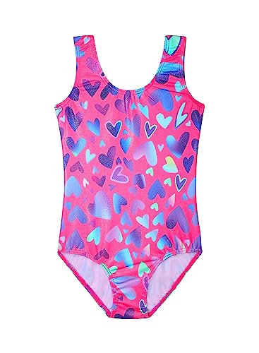 HOZIY Gymnastics Leotards for Girls Toddlers Kids Sleeveless Tumbling Outfits for Dance Print