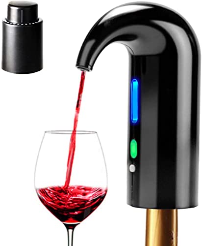 Carafe à décanter électrique à vin rouge avec filtre automatique multi-intelligent - Bec verseur aéré de qualité supérieure et bec verseur à décanter - Conservateur de vin (noir) Cover
