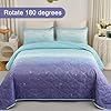 Blue Quilt Set Twin Size Ombre Quilt Set Blue Purple Design Kids Girls Bedding Set Reversible Lightweight Microfiber Bedspread Coverlet Set for All Season (68''x86'') #1