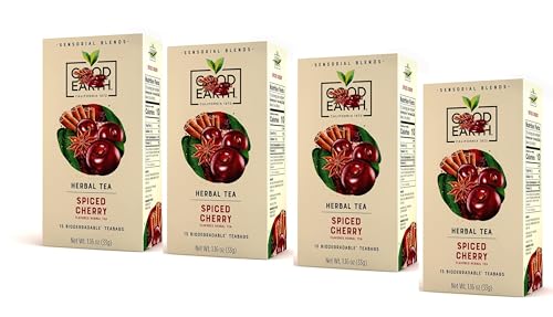 G00DEARTH Herbal Tea Spiced Cherry Flavored, Pack of 60 Teabags, ...