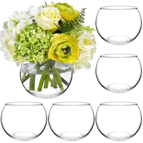 PINIWON 6 Pack Glass Bubble Vases Cover