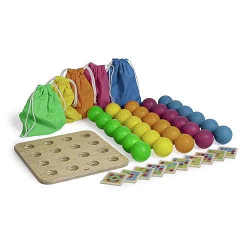 Erzi 42269 Juego apilable de bolas de madera para construir y construir creativamente
