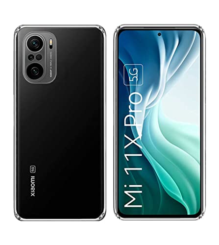 Image of Soft Flexible Silicone Back Cover Compatible with Xiaomi Mi 11x 5G, Transparent Case + Screen Guard