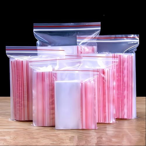 Image of Success Stationery Zip Lock Bags 6 inchx8 inch 50 Pcs - Reusable Transparent Ziplock Pouch for Clothes, Fridge Food Storage, Snacks & Travel Packing - Thick Resealable Zipper Cover