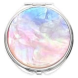 MADDesign Mother of Pearl Makeup Compact Purse Mirror Double Sided Folding Magnify Clouds