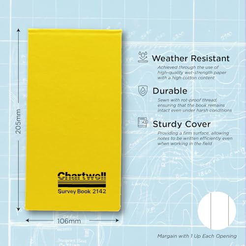 Chartwell 2142 Größen-Kontrollbuch wetterfest 80 Seiten Blatt 106 x 205 mm