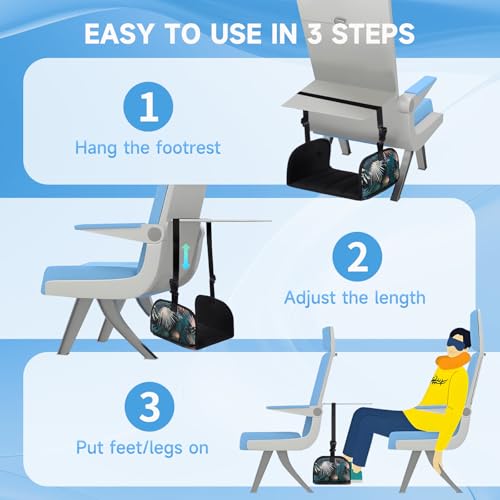 Portable Footrest Hammock for Air Travel, Work on Desk, Provides Support for Leg, Made by Soft Memory Foam, Relieve Leg Pressure, Car & Office Essentials