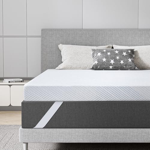 BedStory Gel Topper 180x200cm 10cm Höhe Matratzentopper aus Gel Memory Foam，H3&H4 Gel Schaum Bambus Topper mit atmungsaktivem Bezug für Wohnwagen Schlafsofa Boxspringbett
