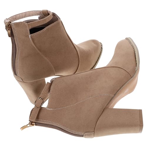 Bottines à talons hauts pour femme en couleur abricot pour l'automne