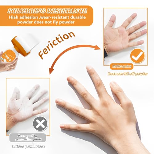 500g Wandfarbe Ausbessern Weiß, Wandreparatur RollbüRste, 2 in 1 Wall Paint Repair White, Ausbesserungsfarbe Weiss Roller, für Graffiti Kratzer Flecken und Beschädigte Wände