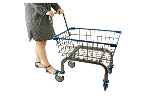 Cart&Supply Heavy Duty Household & Commercial Charcoal Grey Cart With U- Handle (Blue) #TOP4